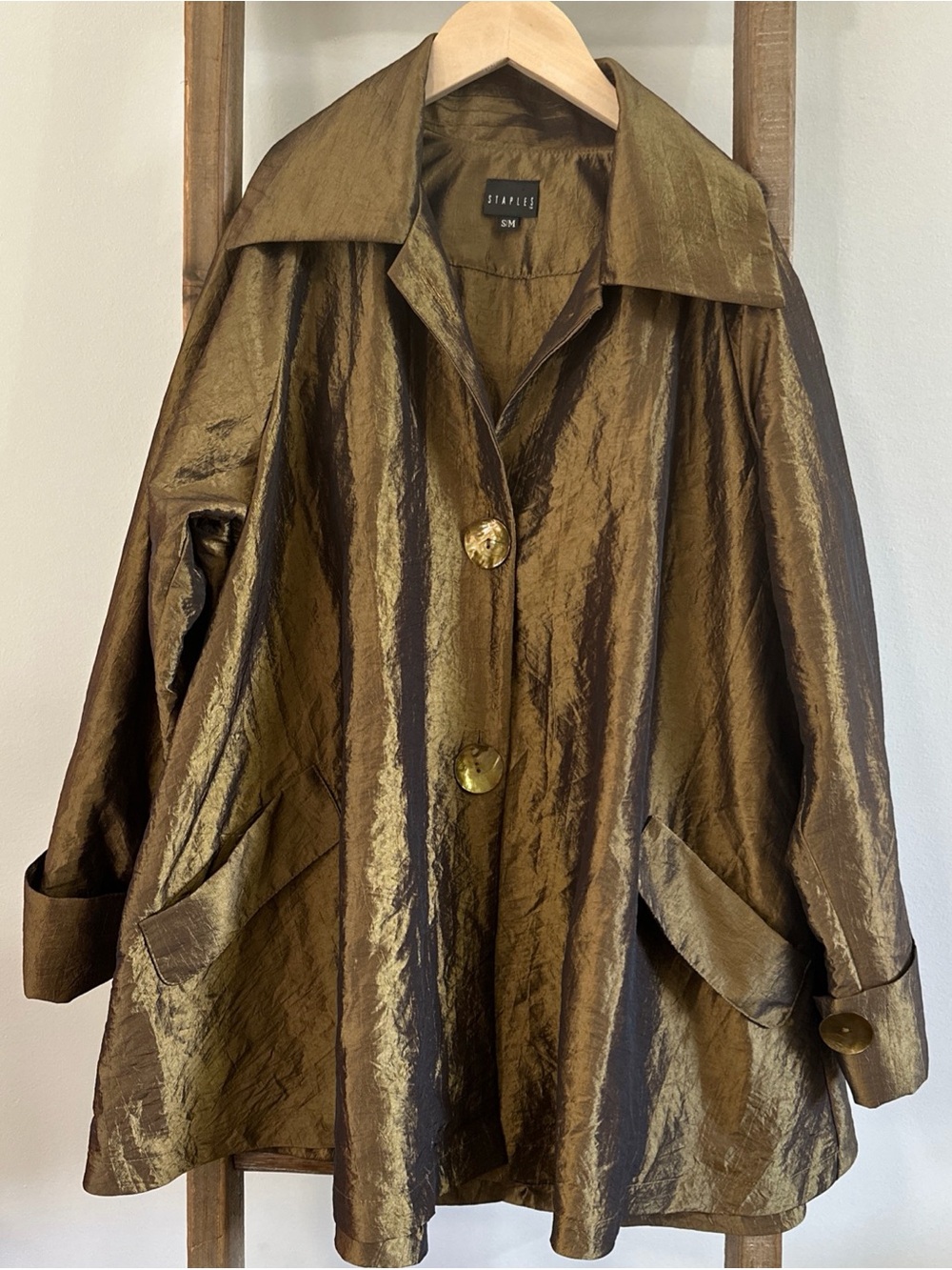 Staple Metallic Bronze Shimmer Swing Trench Coat